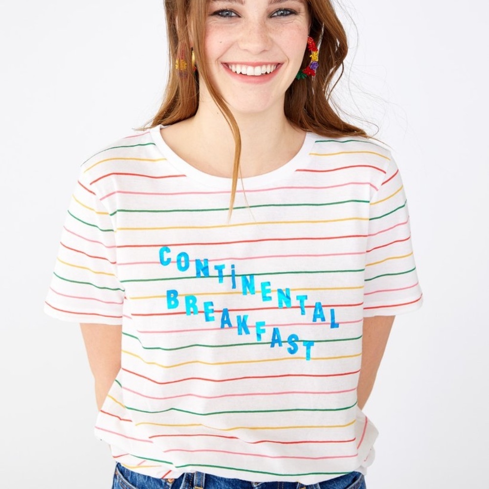 Ban.do CONTINENTAL BREAKFAST STRIPED TEE *New